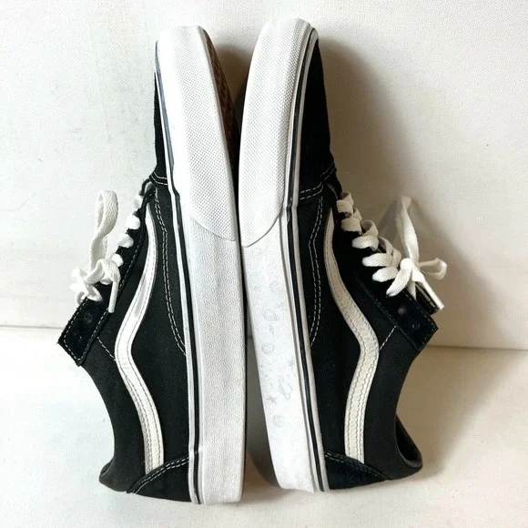 Vans Off The Wall Womens Size 10 Lace Up Sneakers Black White Low Top Skate Shoe - Picture 3 of 12